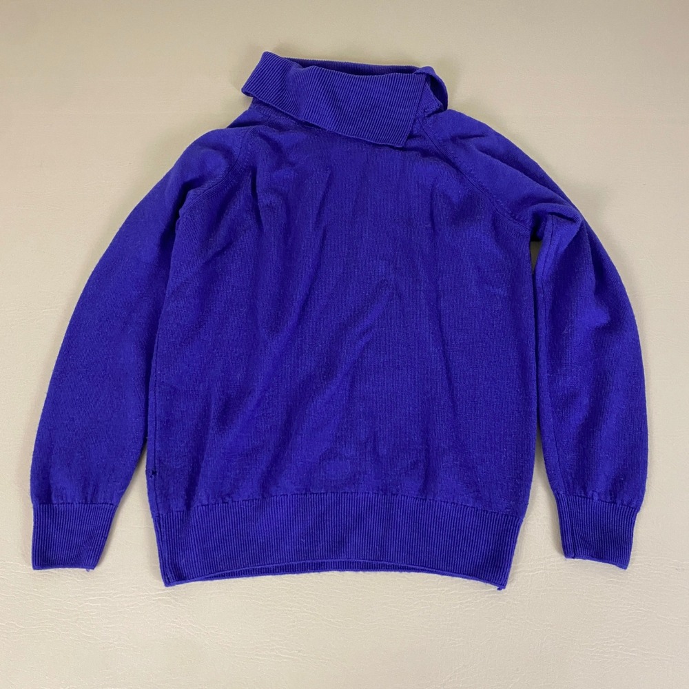 Vintage Carson Price Scott Wool Sweater Women's Small Purple Cowl Neck England *